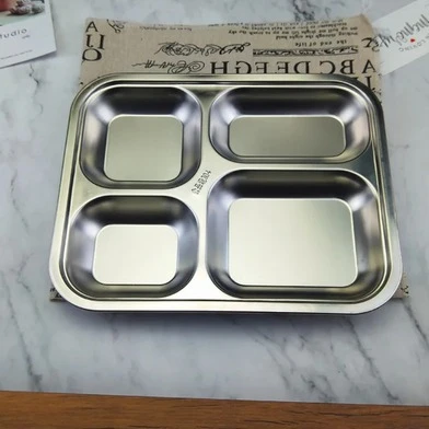 1 PCS 1 compartment Stainless Steel Cafeteria Tray