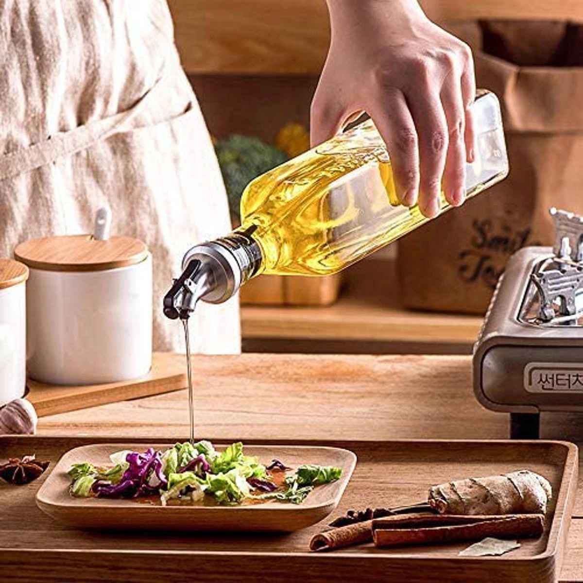 Oil Savings Glass Jar: Keep Your Cooking Oils Fresh And Organized - 300 Ml Capacity