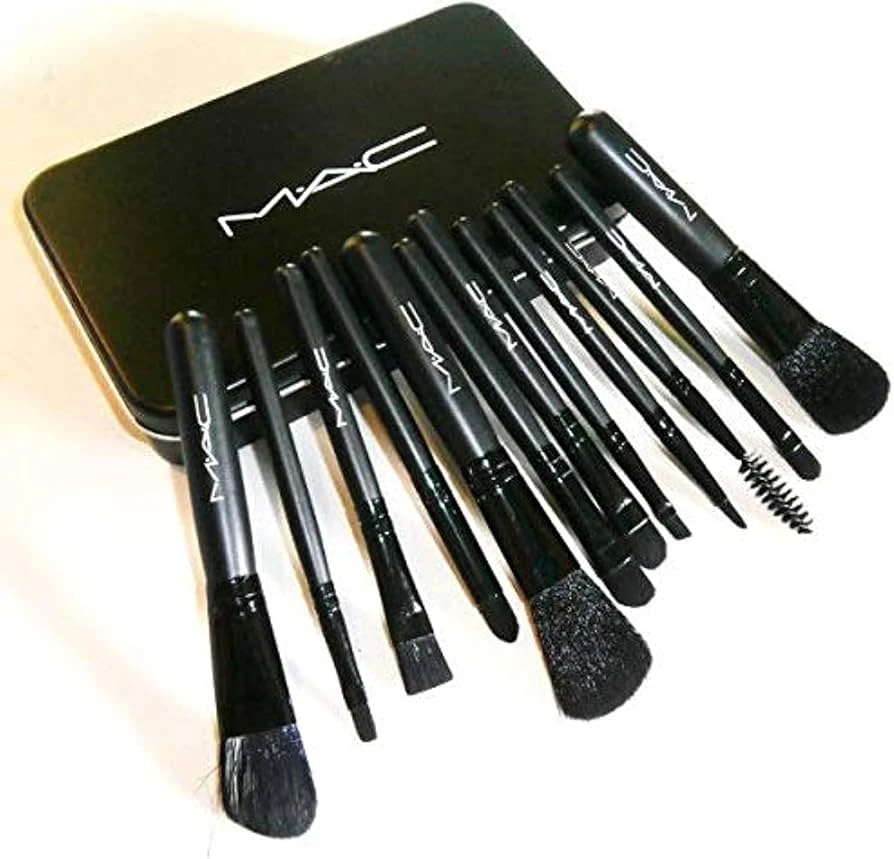 M.A.C Cosmetic Makeup Brush Set - 12 Pcs (Pack of 12)