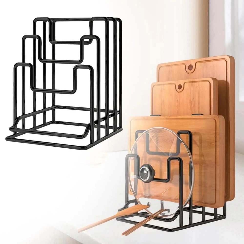 Cutting Board Holder Rack Chopping Board Smart Organizer Stand Pots Pan Lids Rack for Plates Cabinet Restaurant Home Kitchen