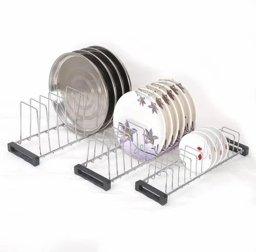 Kitchen Plate Rack Stainless Steel Multipurpose-(9 Section) Silver