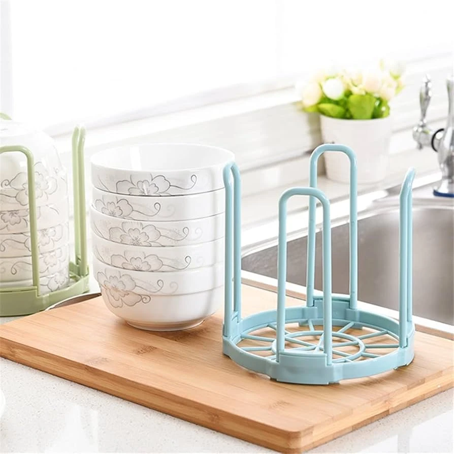 Retractable Desktop Bowl Holder Kitchen Organizer Plastic Drain Water Cup Shelf Cabinet Dishes Storage Rack Plate Storage Tool