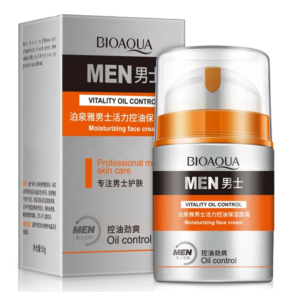 Bioaqua Men Skin Care Moisturizing Oil Control Face Cream Acne Treatment Day CREAM-50g-(R0010)