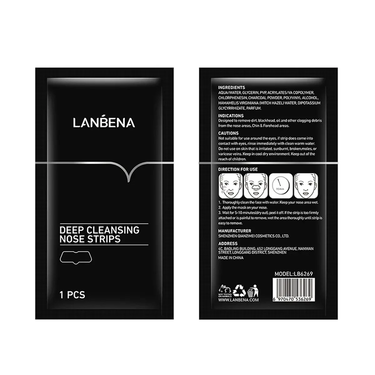 Lanbena Deep Cleansing Nose STrips 10Pcs